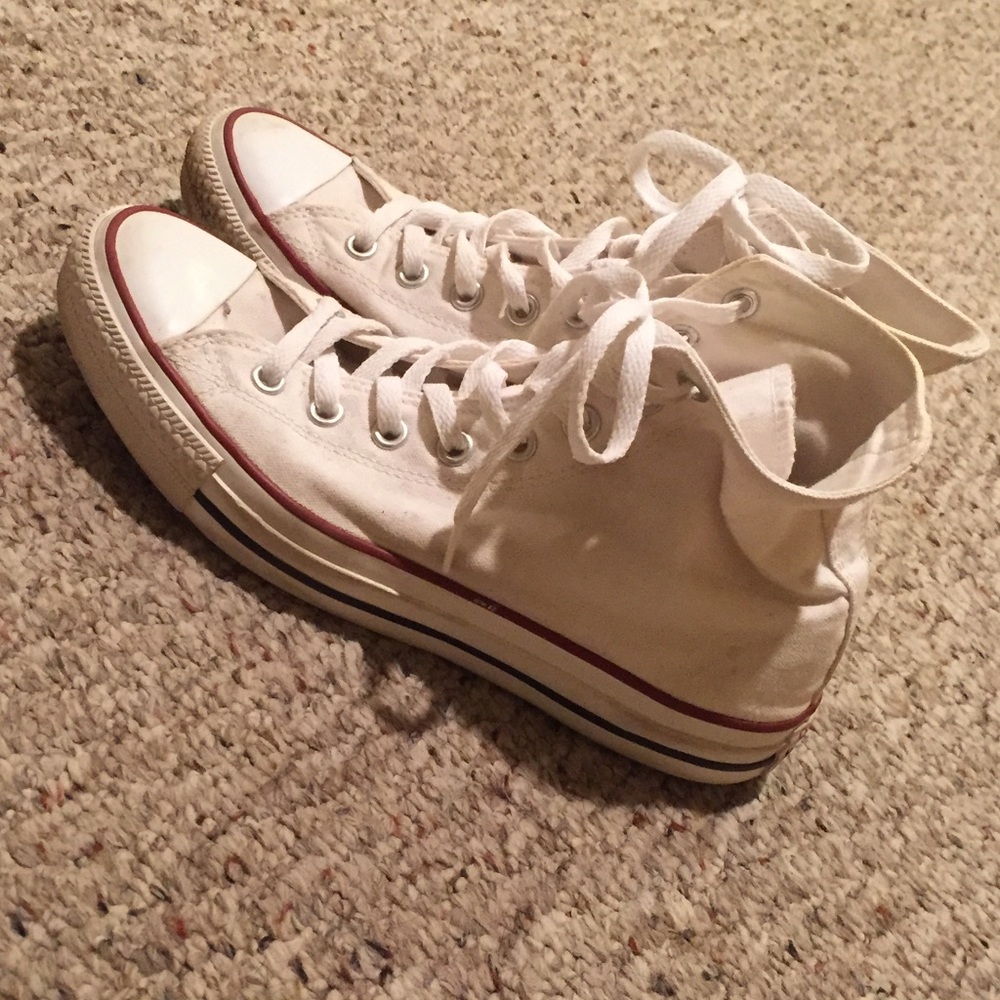 white high top converse. womens size 10